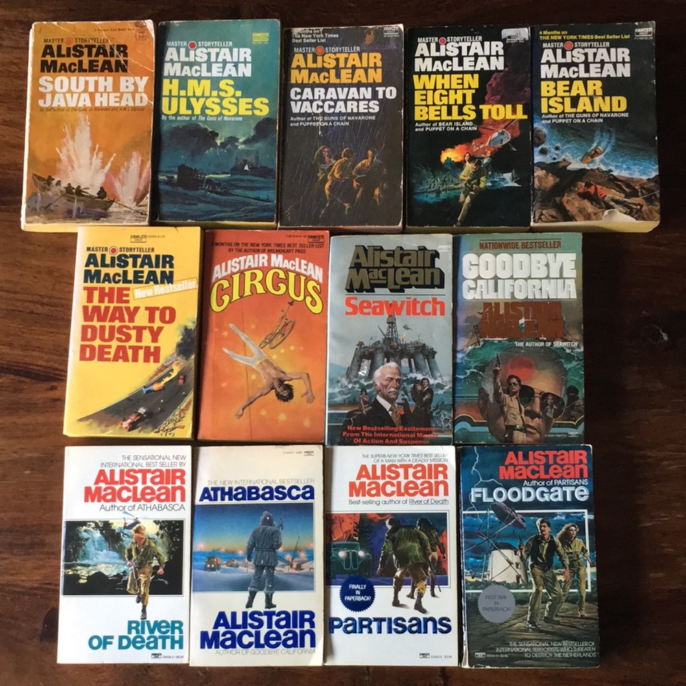 Alistair MacLean Vintage Bundle Lot of 13 Paperback Books from 70s 80s